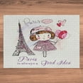 thumbnail image 5 of Ambesonne Paris Jigsaw Puzzle Durable Cardboard, Hearts on Eiffel Tower, 1000 pcs, Pale Pink Purple White, 5 of 5