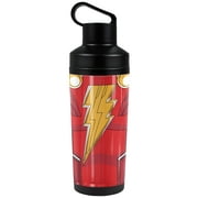 Shazam! Fury of the Gods Official Chest 18 oz Insulated Water Bottle, Leak Resistant, Vacuum Insulated Stainless Steel with 2-in-1 Loop Cap