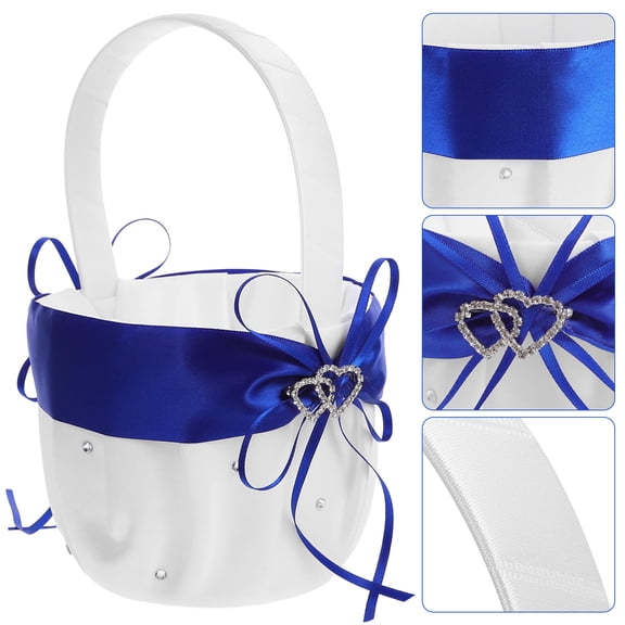UPOUART Wedding Flower Girl Basket with Handle for Holding Flowers, 1 Piece, Elegant and Design