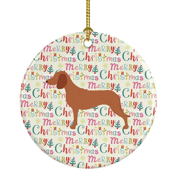 Bavarian Mountian Hound Merry Christmas Ceramic Ornament 2.8 in x 2.8 in