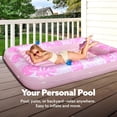 thumbnail image 3 of Inflatable Tanning Pool Lounger Float, 85" x 57" Extra Large Pool Floats Adult with Pillow, 4 in 1 Suntan Tub Raft Floatie,Sunbathing Bed Lounge for Water Blow Up Ball Pit, XL-Blushing Pink, 3 of 10
