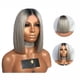 thumbnail image 2 of Guardurnaity Peluca recta de Bob corto Peluca de Bob sintético ajustable Peluca de cabello humano gris con papel de respaldo de red para el cabello Cuidado del cabello Guardurnaity CE002335-00, 2 of 6