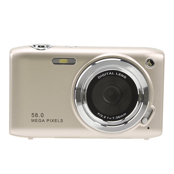Yajisi 58MP 4K Digital Camera 2.88 Inch Screen 16X Zoom Point and Shoot Video Camera with 1800mAh Battery (Gold)