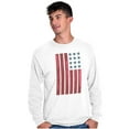 thumbnail image 4 of USA American Flag Distressed Stencil Plus Size Long Sleeve Graphic Tee Shirt Brisco Brands 2X, 4 of 6