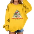 thumbnail image 3 of Children's Casual Pullover Sweatshirt with Christmas Tree Book Stack Print Long Sleeve Crewneck Loose Fit Top for Winter Holiday, 3 of 4