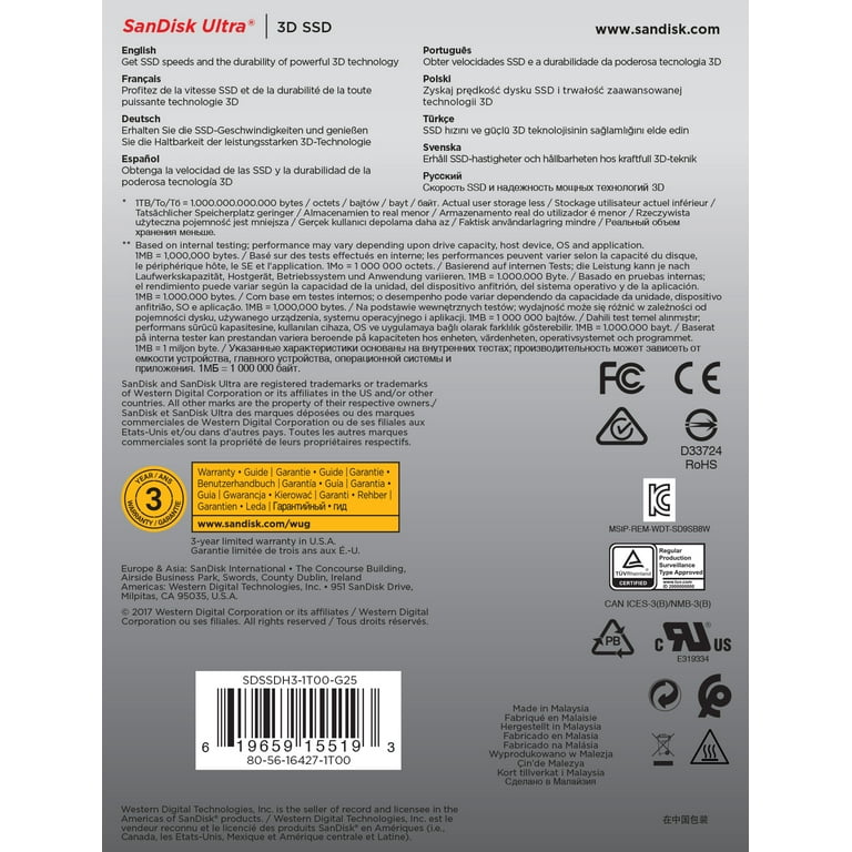 SanDisk Ultra III 1TB 2.5 SATA Internal Solid State Drive SDSSDH3-1T00-G25  