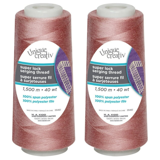 UNIQUE CREATIV TRULOCK Serging Thread — 100% Polyester, 40 wt, 1500 m Cone for Overlock Machines