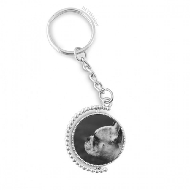 Chien animal de Compagnie Gris Image Rotatif Porte-Clés Disque Accessoires Chaîne clip