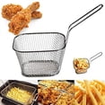 thumbnail image 4 of Mini French Fries Basket Stainless Steel Square Fried Food Filter Suitable For Kitchen Restaurant Party Barbecue 2 Pieces, 4 of 8