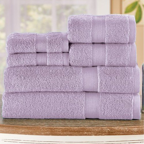 Zero Twist Bath Towel Set Set of 6Lavender