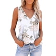 thumbnail image 2 of Orqqct Women Printed Wide Strap Sleeveless V-Neck Casual Tank Tops, 2 of 4