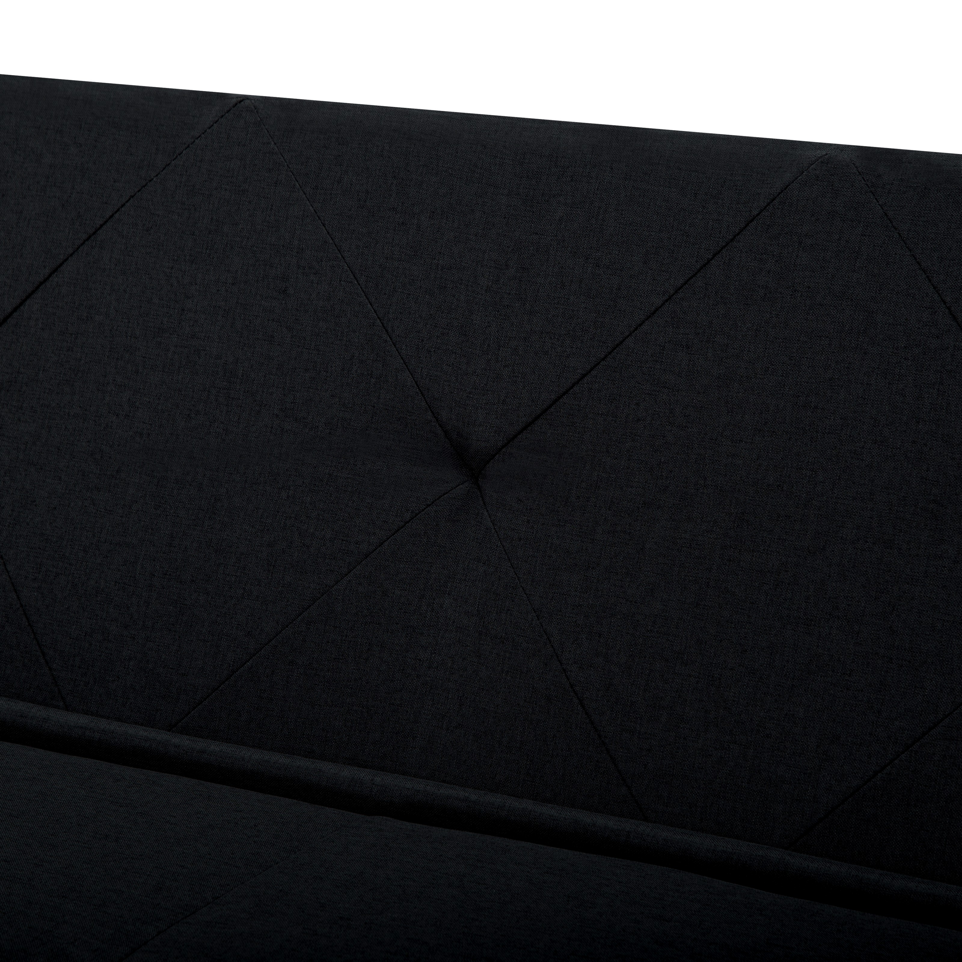 BSHTI 63.39" Futon Sofa Bed, 5-Position Convertible, Black photo 5