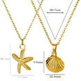 thumbnail image 6 of Shell Starfish Pearl Necklace Imitation Pearl Chain Necklace Gold Sea Shell Star Necklace Pendant for Women Dainty Summer Holiday Beach Surfer Jewelry Gift, 6 of 6