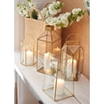 thumbnail image 2 of Serene Spaces Living Gold Trapezoid Lantern, Measures 12 in High, Sold Individually…, 2 of 3