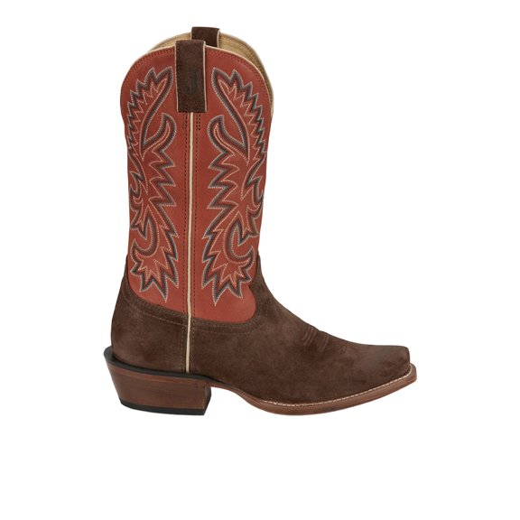 Justin Boots Mens Jimmy Medium Square Toe Embroidered Cowboy Mid Calf Boot