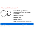 thumbnail image 2 of Rear Left ABS Speed Sensor - Compatible with 2007 - 2017 Jeep Patriot 4WD 2008 2009 2010 2011 2012 2013 2014 2015 2016, 2 of 2