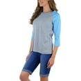 thumbnail image 3 of ToBeInStyle Women's Classic Two Color Cotton Baseball T-Shirts, 3 of 6