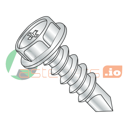 

#10 x 1 1/4 Self-Drilling Screws / Phillips / Hex Washer Head / Steel / Zinc / #3 Drill Point (Quantity: 3 000 pcs)