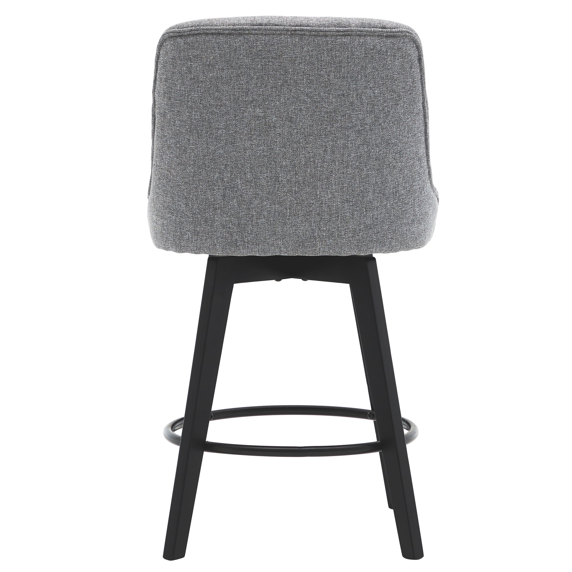 MINCETA Bar Stools,30" 360 Free Swivel Upholstered Bar Stool with Back-Performance Fabric in Gray