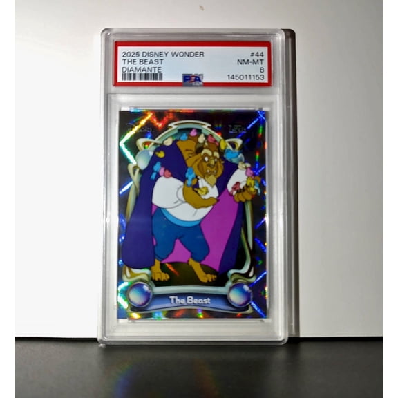 The Beast 2025 Topps Disney #44 Winter Variant Card Beauty and the Beast PSA 8