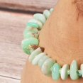 thumbnail image 4 of Natural Australian Chrysoprase 8-10mm Nugget Chips Shape Smooth Cut Beads Stretchable Bracelet for Men & Women., 4 of 5