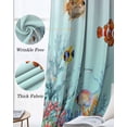 thumbnail image 3 of Turquoise Ocean Life Blackout Curtains for Bedroom Living Room Darkening Curtains 54 Inch Long Summer Coastal Coral Fishes Short Curtain for Small Window Treatment Insulated Grommet Drapes 52"x54"x2, 3 of 9