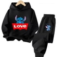 thumbnail image 2 of Conjunto de sudadera con capucha Kawaii Stitch 2024, conjunto de sudadera informal de manga larga y pantalones largos para niñas de 2 a 13 años, conjunto de ropa de otoño de 2 piezas, 2 of 5