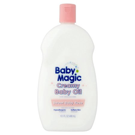 (3 Pack) Baby Magic Sweet Baby Rose Creamy Baby Oil, 16.5 fl (Best Baby Oil For Infants)