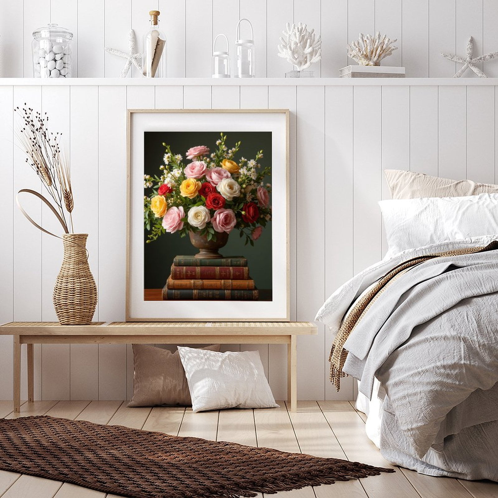 Diamond Art Kit for Adults, Vintage Floral Arrangement Books Diamond Painting for Adults Beginners, DIY Diamond Art Painting Kits, 5D Diamond Painting Crafts for Home Decor 12x16 Frameless
