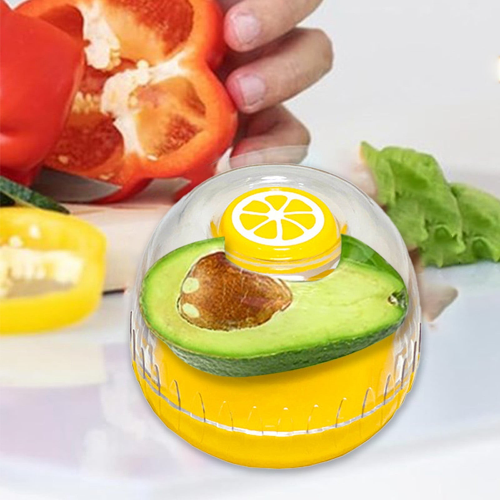 Onion,Garlic,Lemon & Avocado Saver-4-Piece BPA-Free Silicone Food Storage Containers for Fridge-Reusable Fruit & Vegetable Keepers to Lock in Freshness