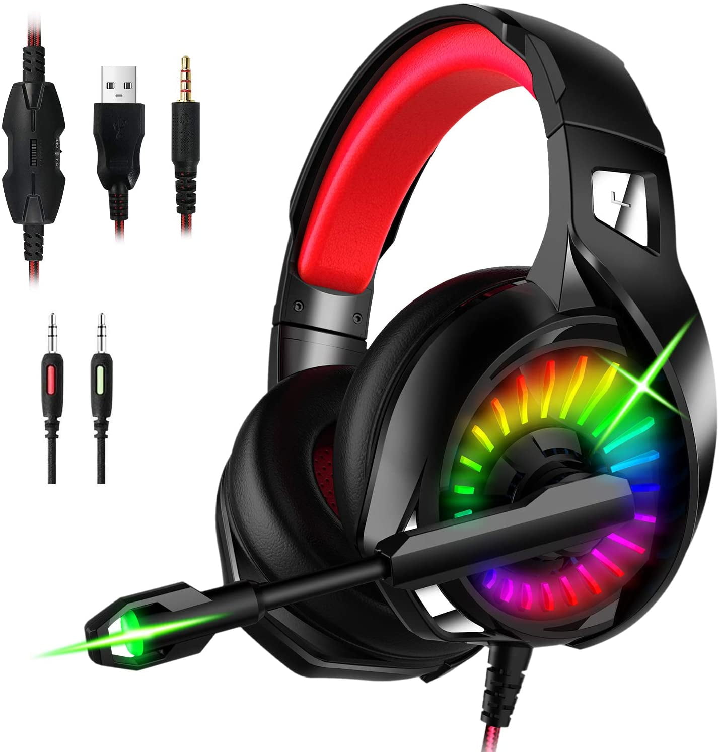 For PS4 Xbox One PC Mac 3.5mm Wired Gaming Headset Mic Stereo Surround Headphone 
