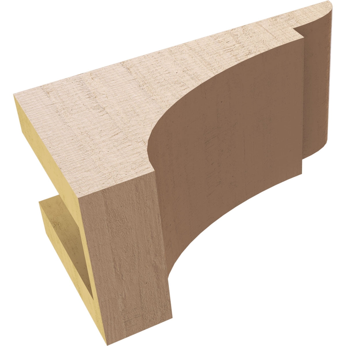 4"W x 8"D x 4"H Wide Yorktown Rough Cedar Woodgrain TimberThane Corbel, Primed Tan