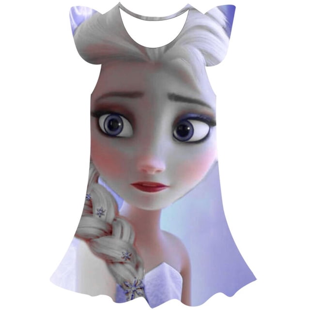 Frozen 2 niñas niños vestido niñas 3D impreso vestidos Elsa Anna Casual Cosplay 3D impresión Disney serie One Piece Frocks disfraces 10T Gao Jinjia LED
