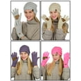 thumbnail image 2 of C.C Unisex Soft Stretch Cable Knit Beanie and Anti-Slip Touchscreen Gloves 2 Pc Set, Indi Pink, 2 of 3