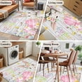 thumbnail image 5 of Area Rugs for Living Room Bedroom, Happy Easter 4'x6' Rug Washable Carpet Runner Indoor Outdoor, Spring Easter Bunny Eggs Floral Gray Wooden Non Slip Accent Floor Mats Rug for Kitchen, Office, 5 of 8
