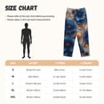 thumbnail image 4 of Lsque Elegant Blue Gold Blooms Print Women's Pajama Pants, Lounge Pant - Comfortable Home Wear,Elastic Waistband, Stylish Design-, 4 of 9