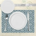 thumbnail image 3 of Ambesonne Vintage Place Mats Set of 4, Moroccan Tile Floral Shapes, Standard Size, Reseda Green Grey Blue, 3 of 6