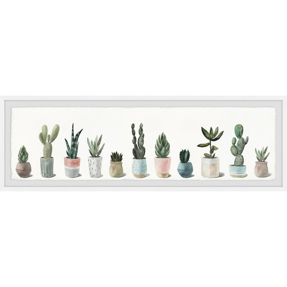 Marmont Hill Row of Succulent Plants Framed Painting Print