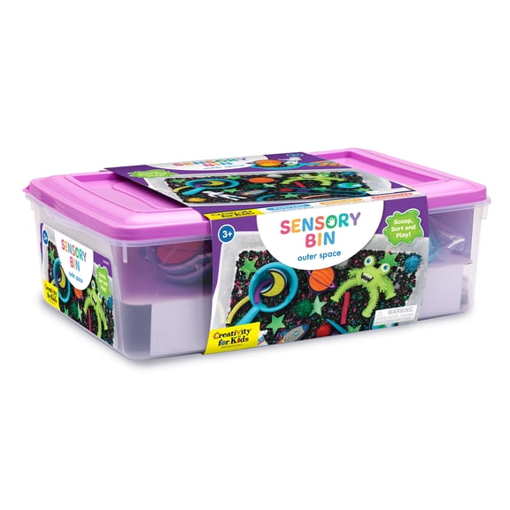 Creativity for Kids Sensory Bin Outer Space- Child Craft Activity for Boys and Girls