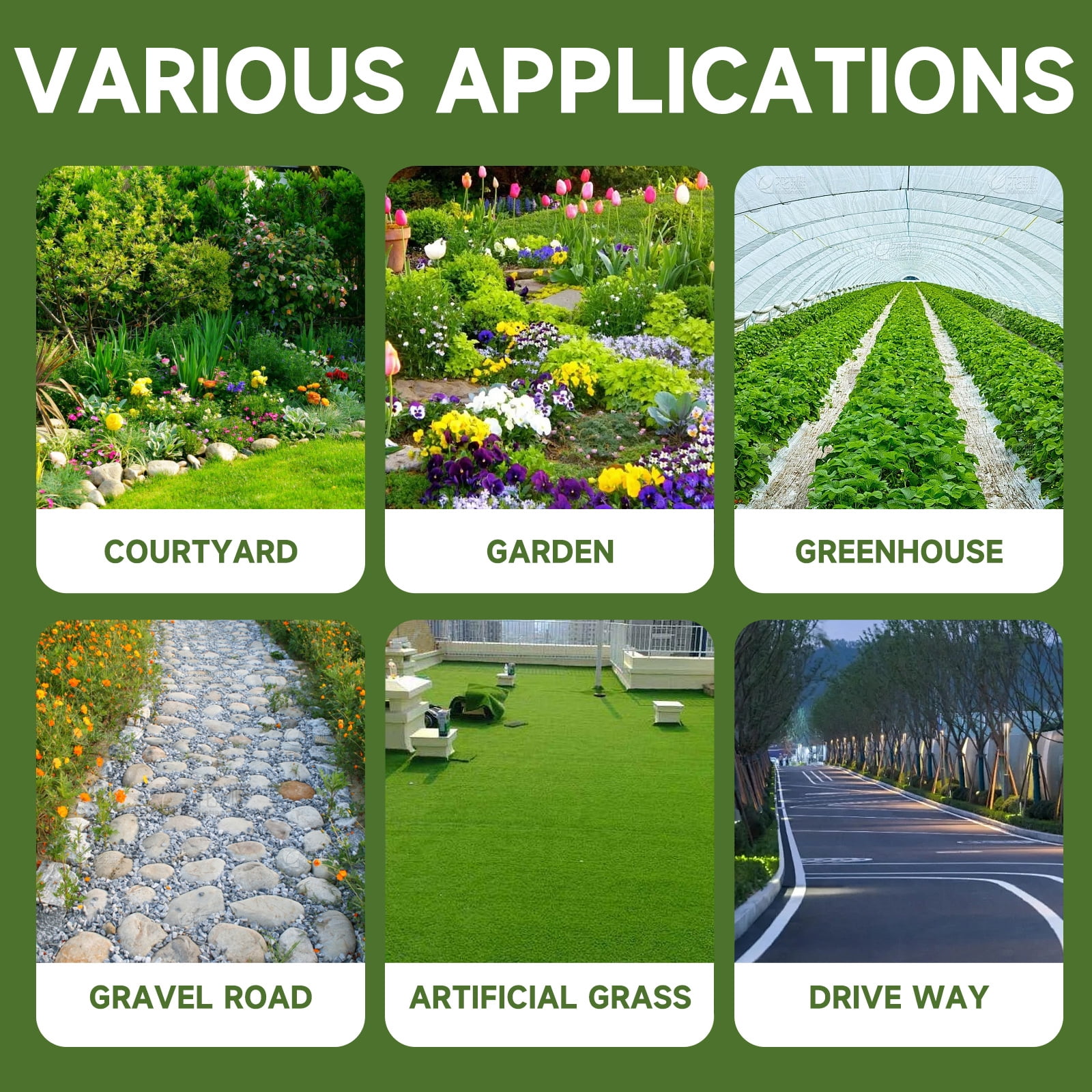Lcogd 6.6x33ft High-Permeability Weed Barrier Fabric with 30 Ground Nails, Heavy Duty Landscape Fabric for Gardens, Lawns & Landscaping
