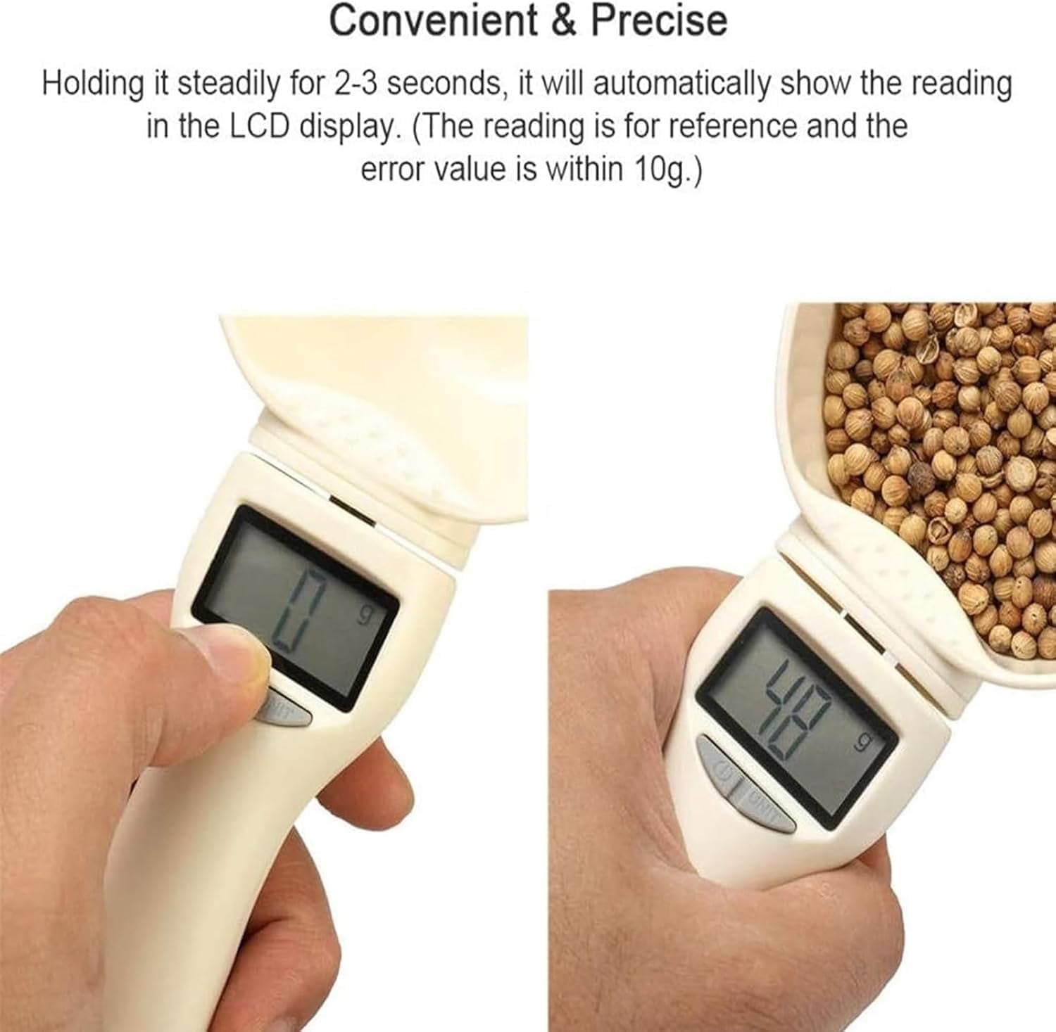 Electronic Measuring Spoon,Digital Measuring Scoop Scale with Easy-Read LCD Display & Precise Sensor,Perfect for Baking,Coffee,Protein Powder,and Pet Food,Measures 0.1g-800g / 0.1oz-28oz