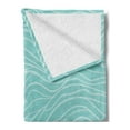 thumbnail image 2 of Stripes Soft Flannel Fleece Blanket, Monochromatic Abstract Dreamy Design of Simple Doodle Waves Aquatic Colors, Cozy Plush for Indoor and Outdoor Use, 50" x 60", Seafoam Baby Blue, by Ambesonne, 2 of 5