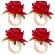 thumbnail image 1 of 4 Pcs Rustic Table Decor Beach Wedding Napkin Rings Napkin Wraps Cocktail Napkin Holder Flower Serviette Rings, 1 of 1