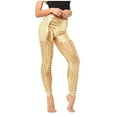 thumbnail image 2 of UJNDER Women's Shiny Sequin Leggings Casual Sequin Glitter Bling Yoga Pants Slim Leg for Holiday Outfits Gold One Size, 2 of 7