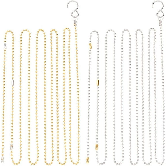 2 Set 4 Pcs Volleyball Net Height Chains 2 Colors Volleyball Net Setter Chains Net Height Chains Measuring Chains Volleyball Referee Equipment for Outdoor Training(Platinum and Golden)