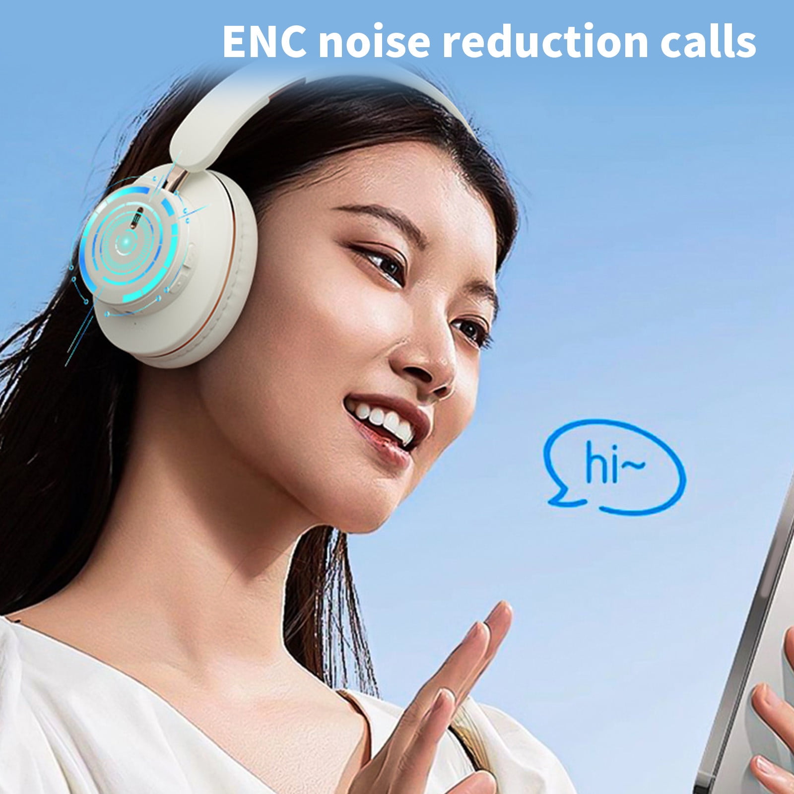 Trucker Bluetooth Headphones with Microphone Noise Canceling Wireless On Ear Headset, Hands Free Wireless Headset for Cell Phone Computer Office Home Call Center Skype