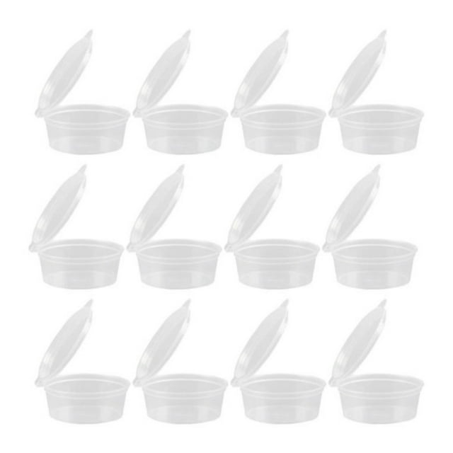 Less Than 5 Closure Bags & lids & Boxes 12 Pcs Clear Plastic Storage Containers Foam Storage Cups Round Plastic Boxes Small Transparent Jars with Lids Craft Making Supplies
