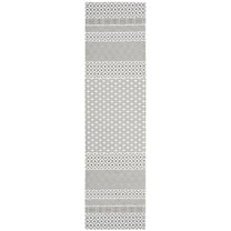SAFAVIEH Cedar Brook Brigham Geometric Cotton Runner Rug, Gray/Ivory, 2'3" x 8'