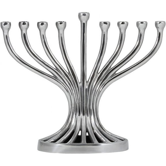 Zion Judaica Artistic Flutes Menorah Traditional Shape Branched Candle Chanukiah Fits Standard Hanukkah Candles