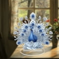 thumbnail image 4 of Neorosiri Elegant White and Blue Peacock Figurine Display for Living Room, Study & Office - Resin Decorative Piece with Intricately Crafted Feathers - Perfect Gift for Nature Lovers - 12.00 inch, 4 of 6